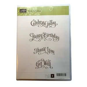 Stampin Up PERFECTLY PENNED Stamps Celebrate Birthday Thank You Get Well Retired